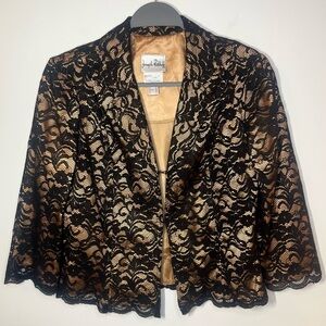 Joseph Ribkoff Black Lace Blazer Jacket Size 12 Nude Lined  Formal Canada